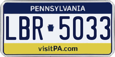 PA license plate LBR5033