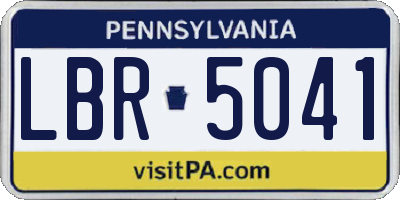 PA license plate LBR5041