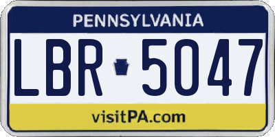 PA license plate LBR5047