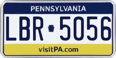 PA license plate LBR5056
