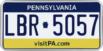 PA license plate LBR5057