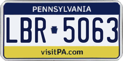 PA license plate LBR5063