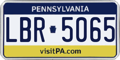 PA license plate LBR5065