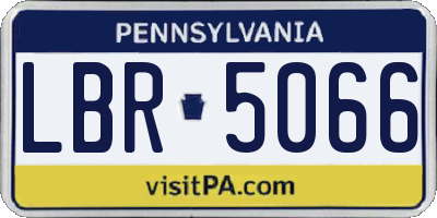 PA license plate LBR5066