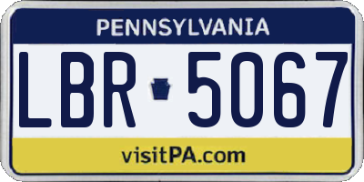 PA license plate LBR5067