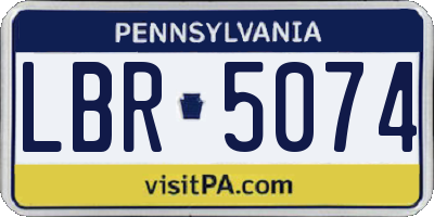PA license plate LBR5074