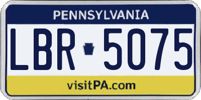 PA license plate LBR5075