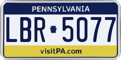 PA license plate LBR5077
