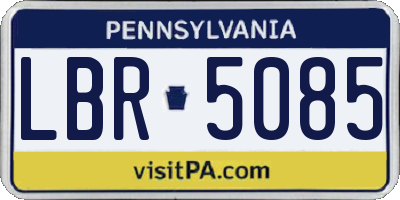 PA license plate LBR5085