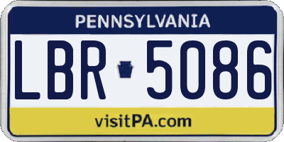 PA license plate LBR5086