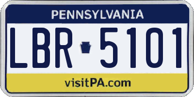 PA license plate LBR5101