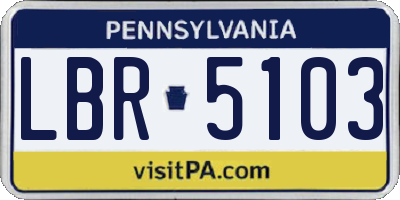 PA license plate LBR5103