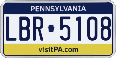 PA license plate LBR5108