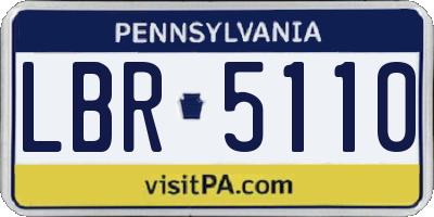 PA license plate LBR5110
