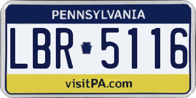 PA license plate LBR5116