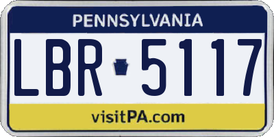 PA license plate LBR5117
