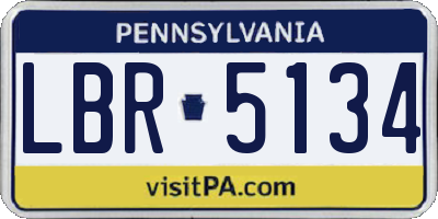 PA license plate LBR5134