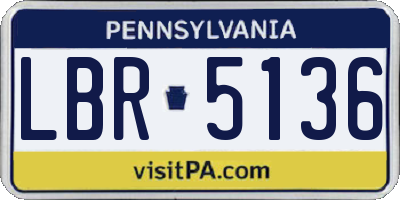 PA license plate LBR5136