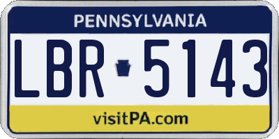 PA license plate LBR5143