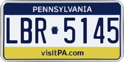 PA license plate LBR5145