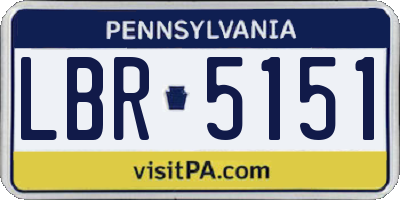 PA license plate LBR5151
