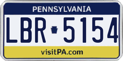 PA license plate LBR5154