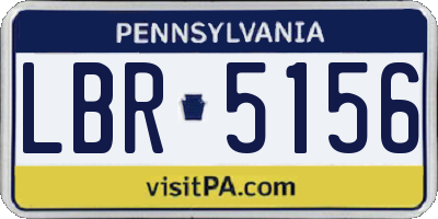 PA license plate LBR5156