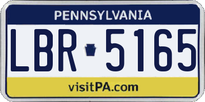 PA license plate LBR5165