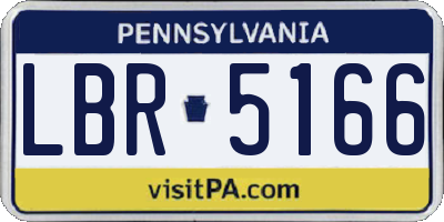 PA license plate LBR5166