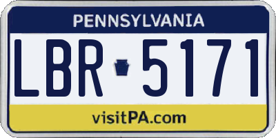 PA license plate LBR5171