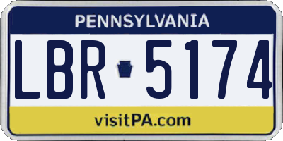 PA license plate LBR5174