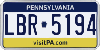 PA license plate LBR5194