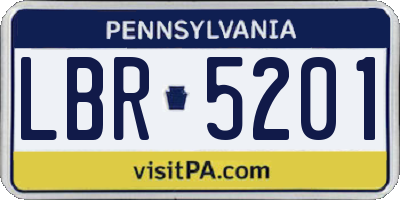 PA license plate LBR5201