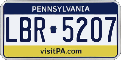 PA license plate LBR5207