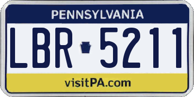 PA license plate LBR5211