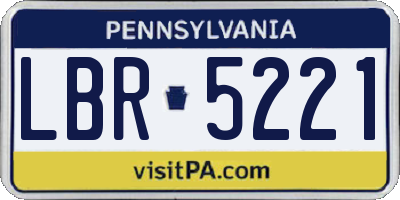PA license plate LBR5221