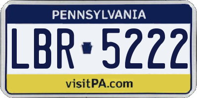 PA license plate LBR5222