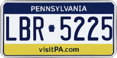 PA license plate LBR5225