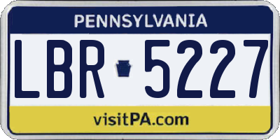 PA license plate LBR5227