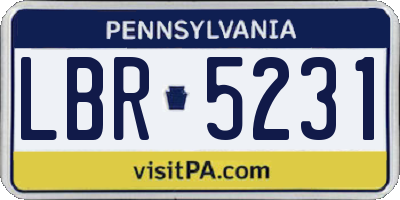 PA license plate LBR5231