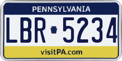 PA license plate LBR5234