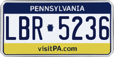 PA license plate LBR5236