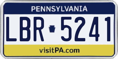 PA license plate LBR5241