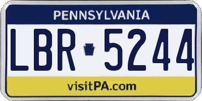 PA license plate LBR5244