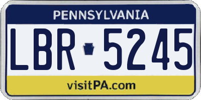 PA license plate LBR5245