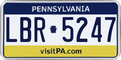 PA license plate LBR5247