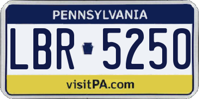 PA license plate LBR5250