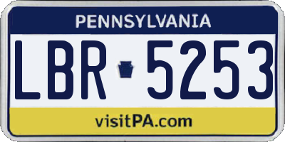 PA license plate LBR5253