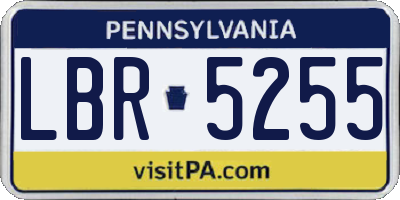 PA license plate LBR5255