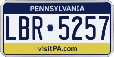 PA license plate LBR5257